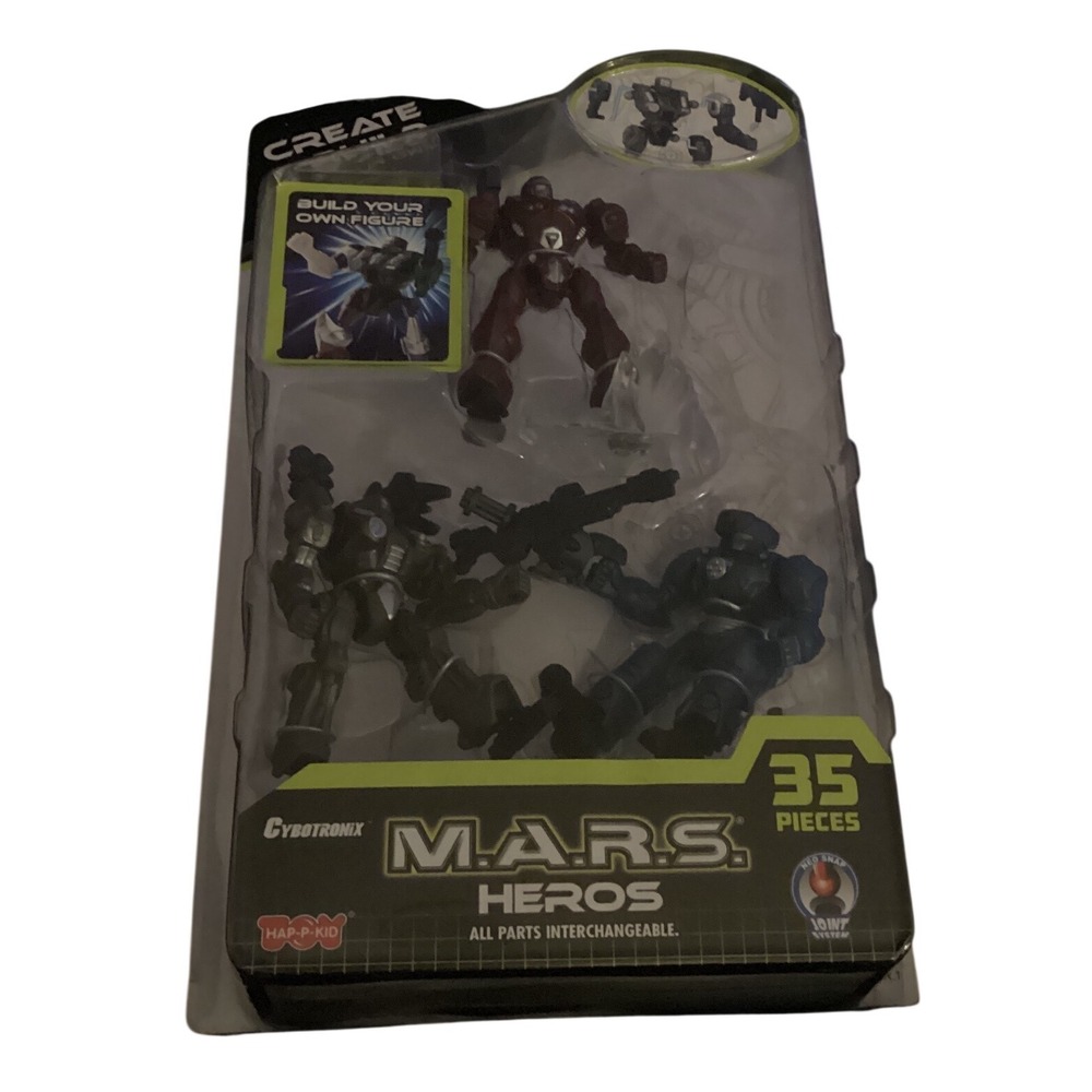 Hap-P-Kid Cybotronix MARS Heroes 35 Piece Action Figure Set Neo SnapJoint System